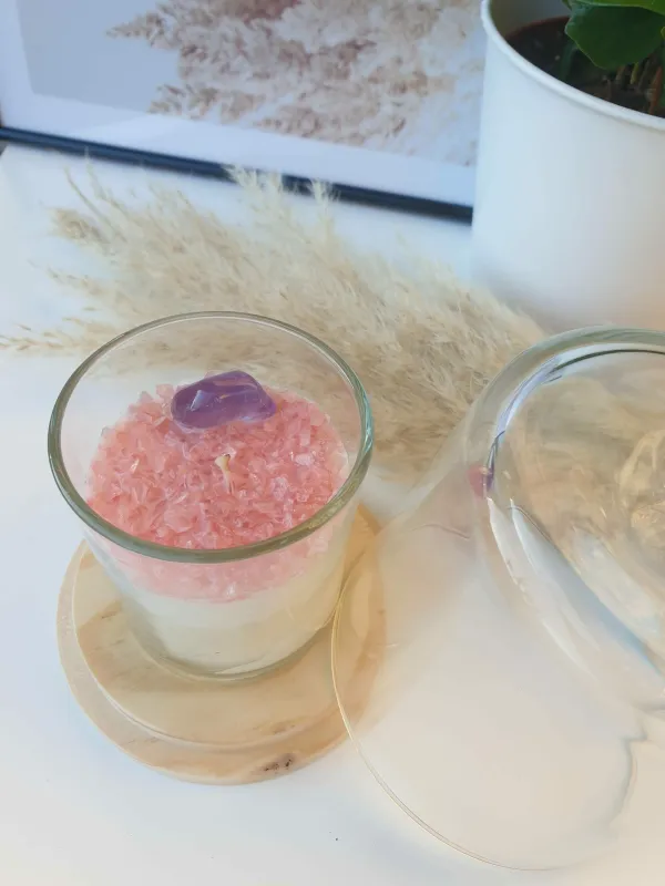 bougie de l'amour avec pierres naturelles - Image 3