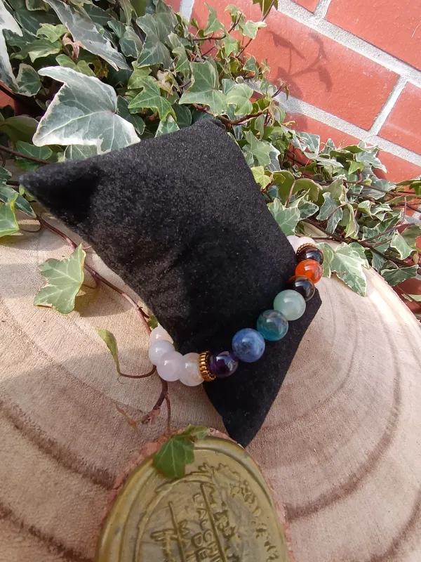 bracelet 7 chakras et quartz rose - Image 2