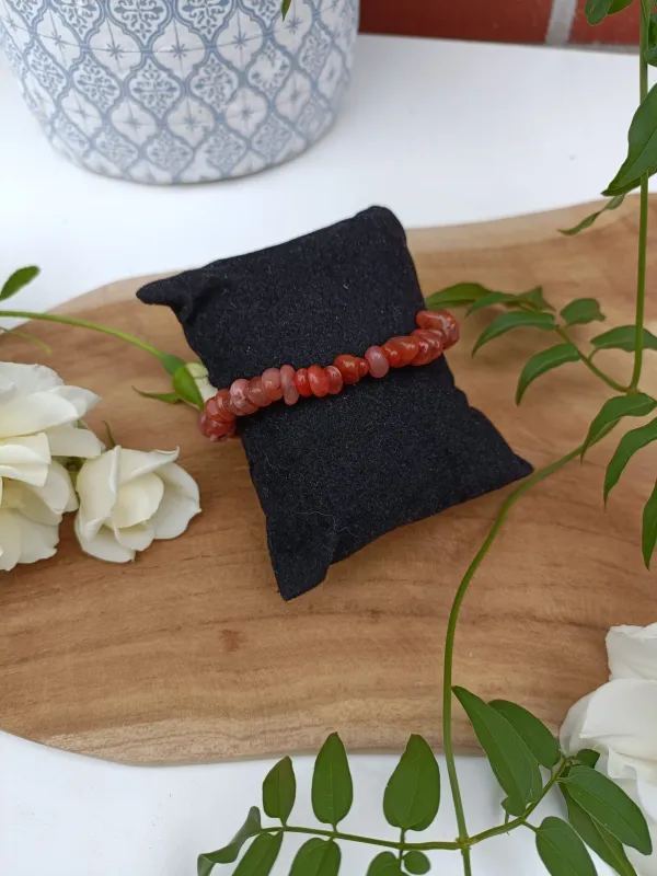 bracelet en chips de  cornaline
