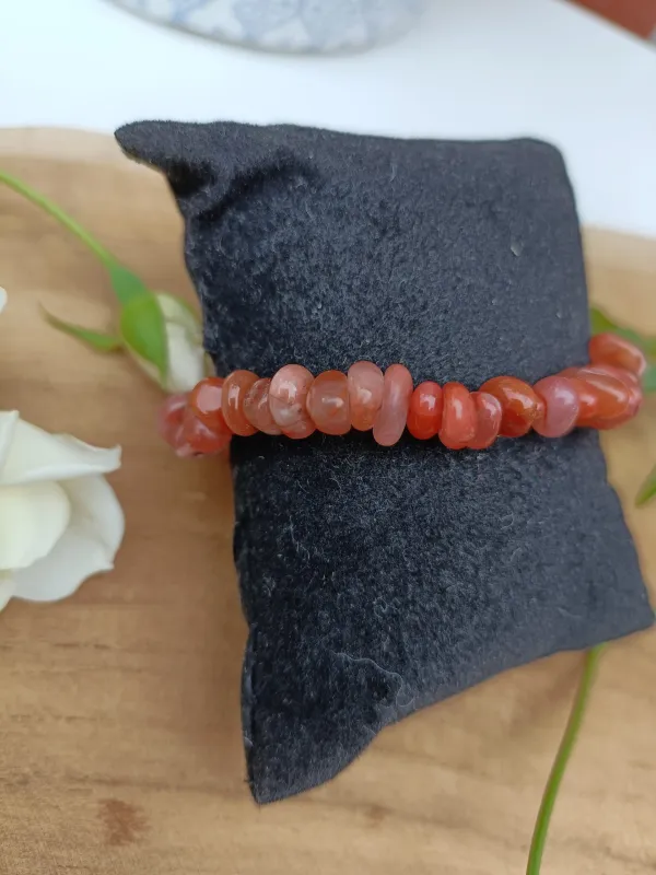 bracelet en chips de  cornaline - Image 2