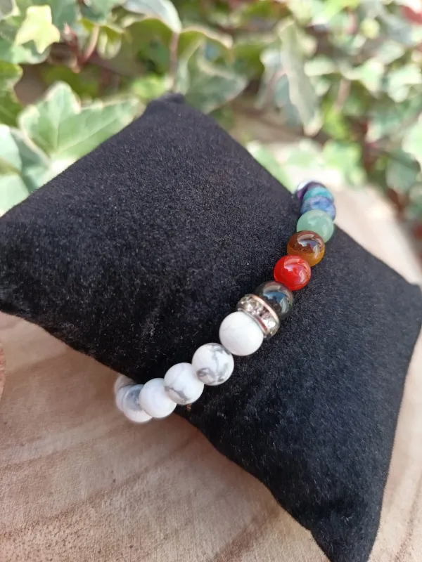 bracelet 7 chakras en howlite - Image 2