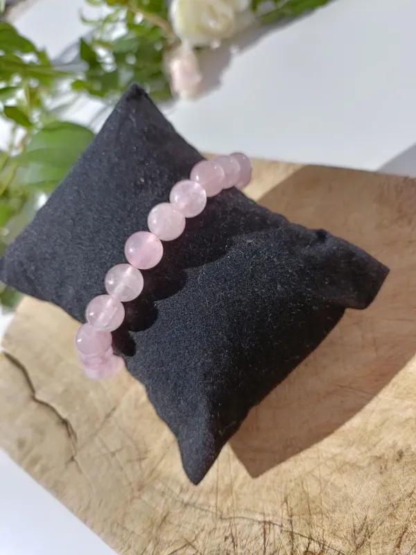 bracelet en quartz rose 8mm