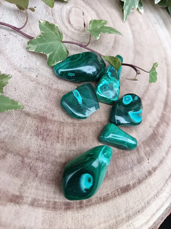 pierre roulée chrysocolle malachite