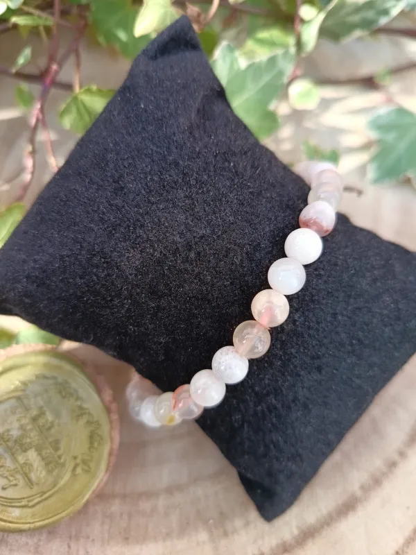 bracelet agate fleurs de cerisier