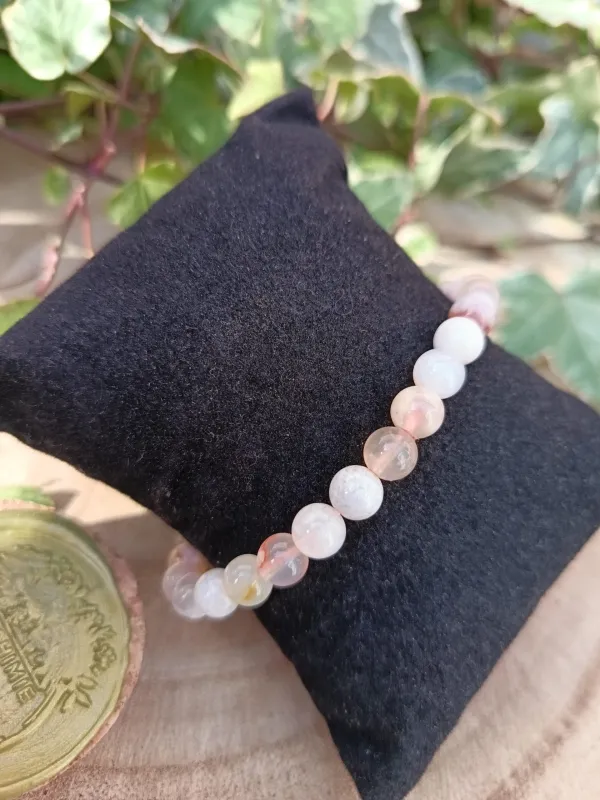 bracelet agate fleurs de cerisier - Image 2